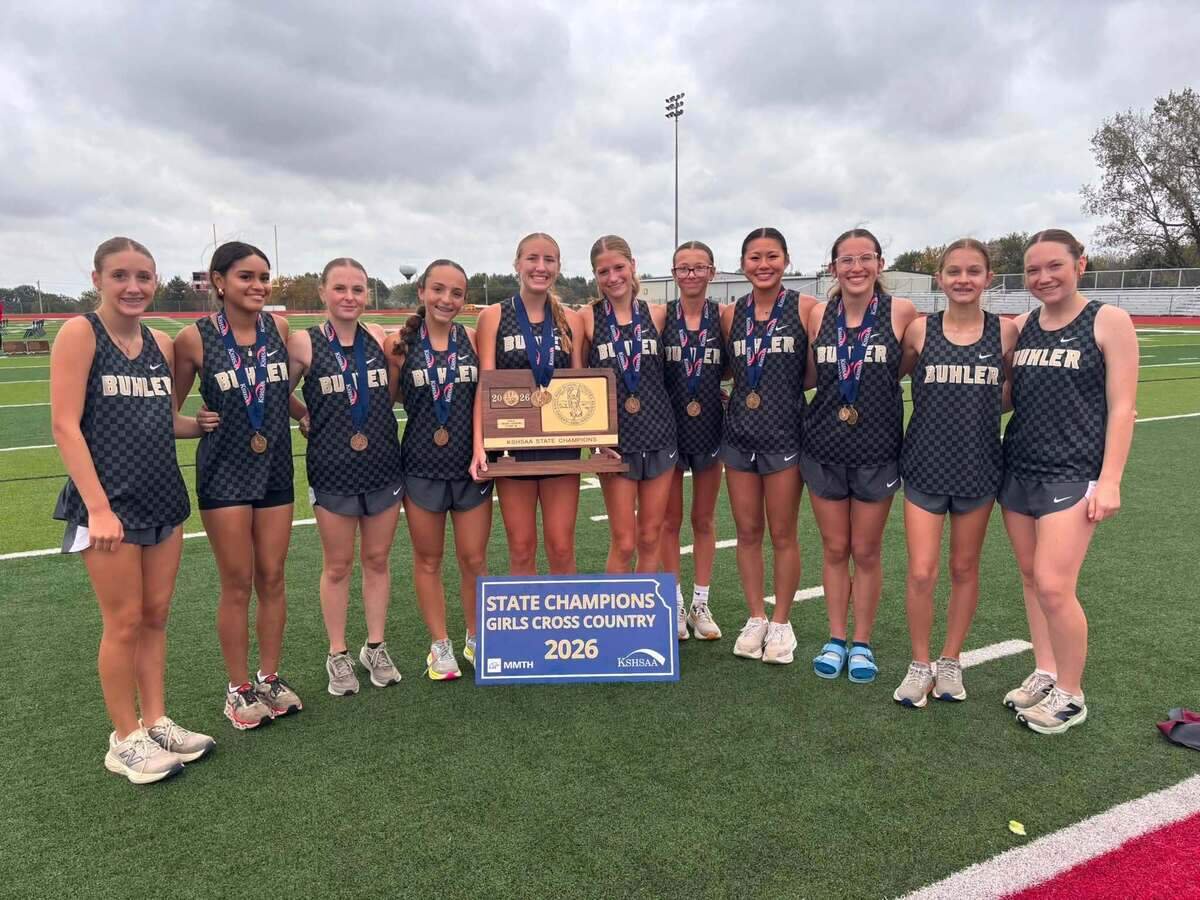Buhler’s girls cross country team captured its third consecutive Class 4A state championship Saturday at Wamego Country Club, placing three runners in the top 10 to win the team title with 45 points.