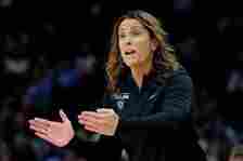 Connecticut Sun head coach Stephanie White shouts instructions to her...