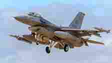 USAF Lockheed Martin F-16 Fighting Falcon taking off 