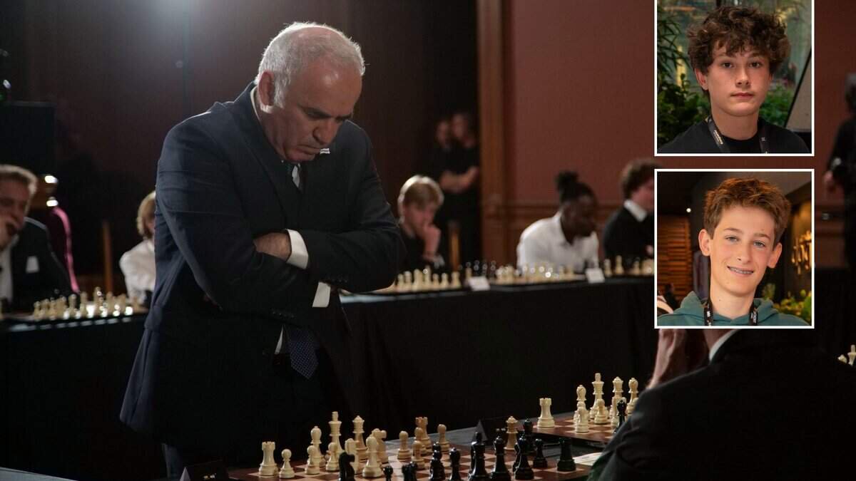 Tristan en odilon schaken tegen kasparov