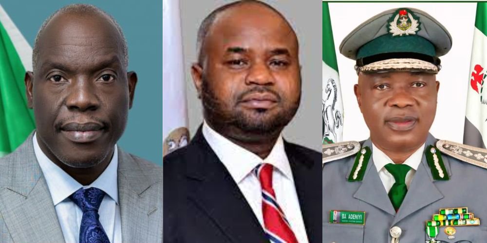Commission Chief Executive, NUPRC, Gbenga Komolafe, the Executive Chairman, Zach Adedeji and the CG Customs, BA Adeniyi