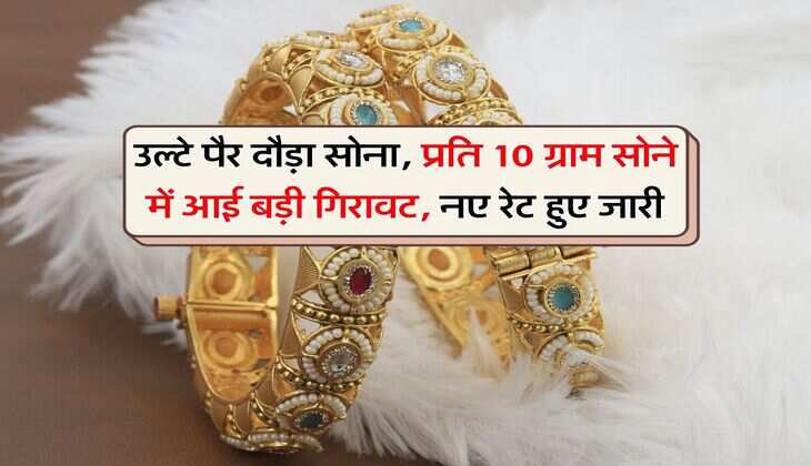 Gold Silver Rate : उल्टे पैर दौड़ा सोना, प्रति 10 ग्राम सोने में आई बड़ी गिरावट, नए रेट हुए जारी