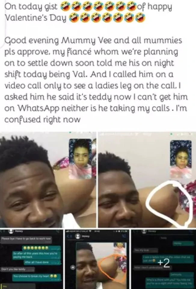 Take a look at what a lady witnessed while video calling her boyfriend. 1