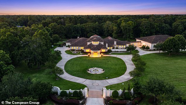 Impressive: The $6million estate in Huffman is about as picturesque as it gets