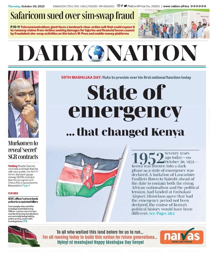 All Thursday th Newspaper Headlines Review Standard Daily Nation Star Taifa Leo Business Chezaspin