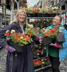 A fleet of florists' vans delivered scores of boxes of white and purple foxgloves and wild flowers to decorate the 1,000-year-old cathedral