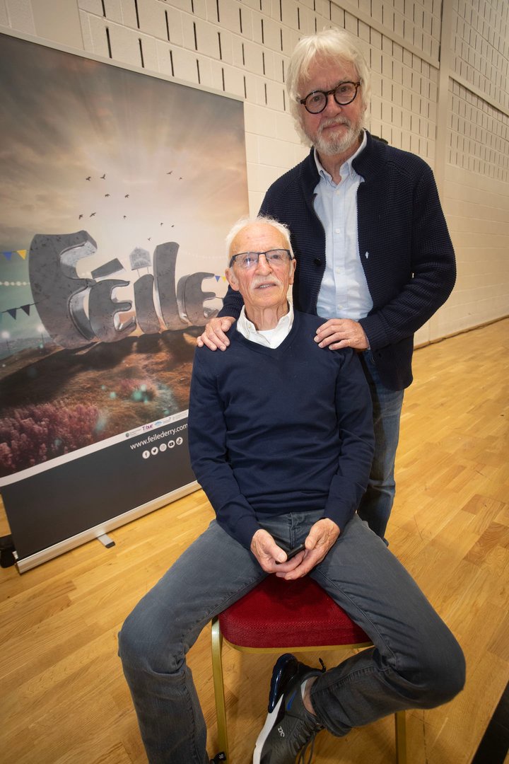 Tony O'Doherty with his brother Donal after the premiere of a film about his life at Creggan Community Centre Picture:: Jim McCafferty Photography