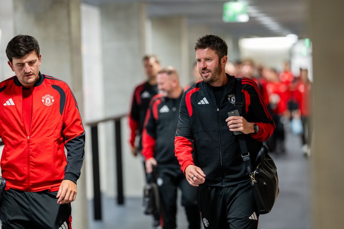 Manchester United Head Coach / Manager Michael Carrick arrives prior to the pre-season friendly match between Manchester United and AFC Wrexham at Helsingin Olympiastadion on July 18, 2026 in Helsinki, Finland.