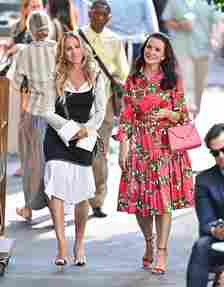 On Sarah Jessica Parker Wore Liza Bruce & Kristin Davis Wore La DoubleJ On The Set Of ‘And Just Like That…’