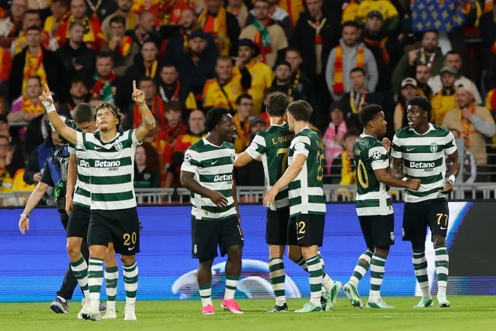 Sporting vence Lens por 2-0 e lidera provisoriamente a Liga dos Campeões