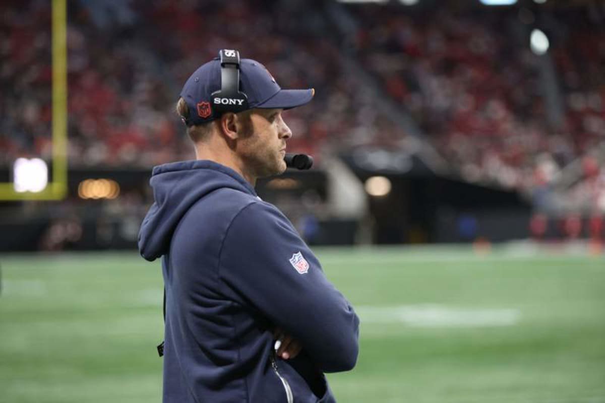 Oct 18, 2026; Atlanta, Georgia, USA; Chicago Bears head coach Ben Johnson looks on during the fourth quarter against the Atlanta Falcons at Mercedes-Benz Stadium. © Brett Davis-Imagn Images