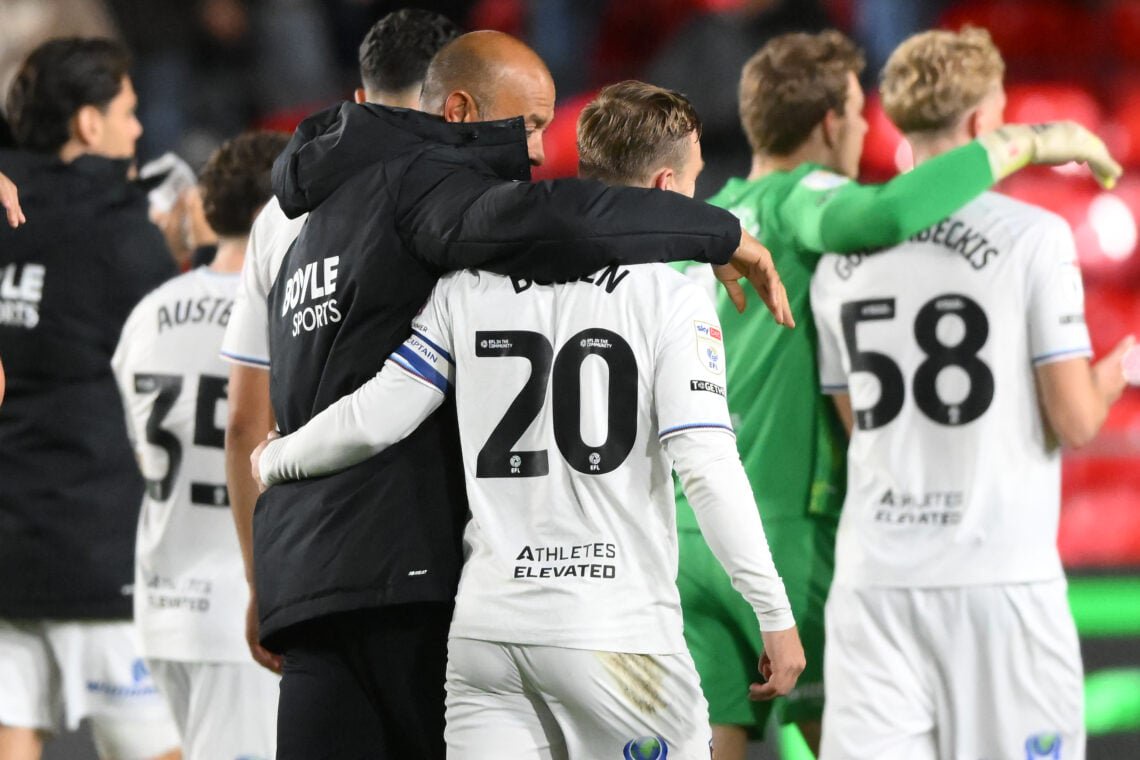 West Ham boss Nuno Espirito Santo puts his arm around captain Jarrod Bowen