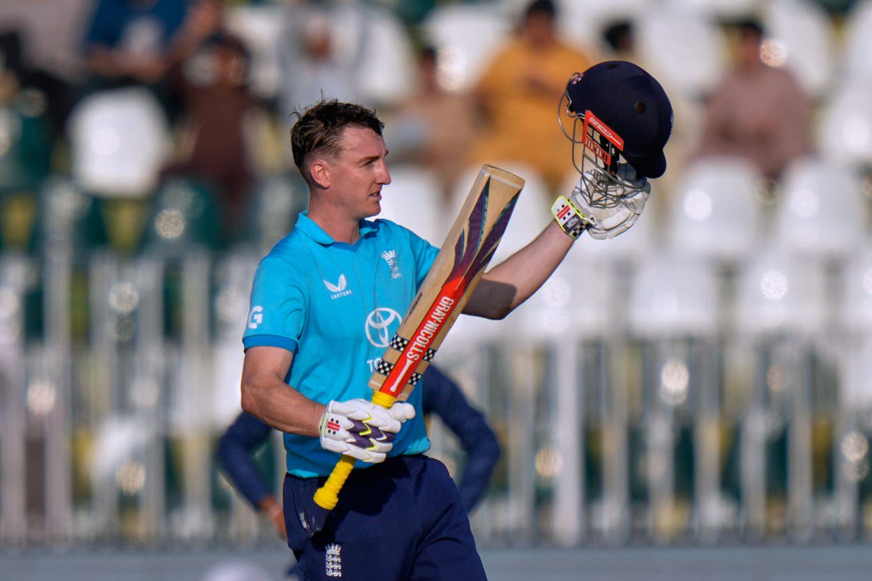 England’s Harry Brook made history (Anjum Naveed/AP)