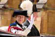 Princess Anne after attending the Order of the Garter service at...