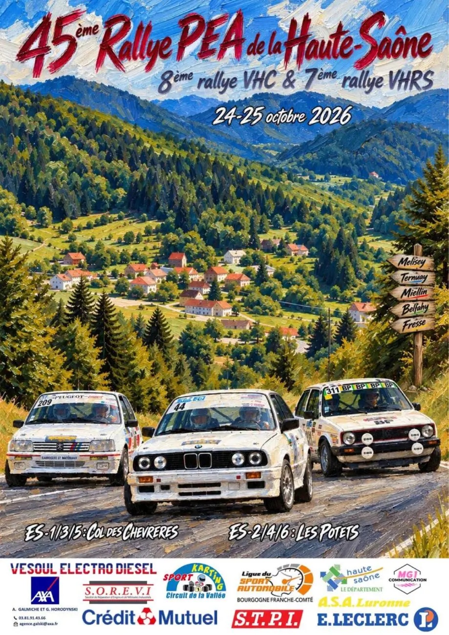 Liste des engagés Rallye de Haute Saone 2026
