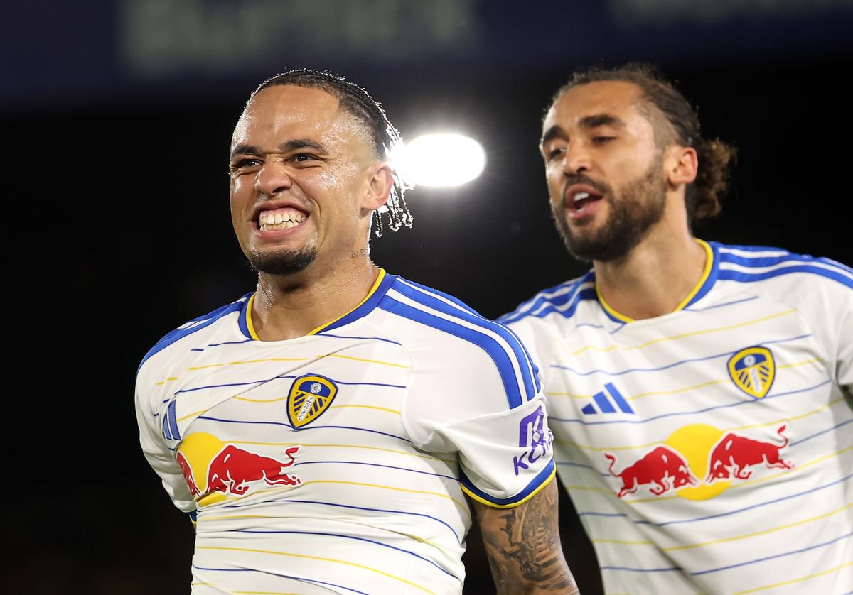 Noah Okafor with teammate Dominic Calvert-Lewin