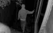 The man was caught on camera at about 4am on Wednesday as he robbed a number of properties in Northmead, north of Parramatta
