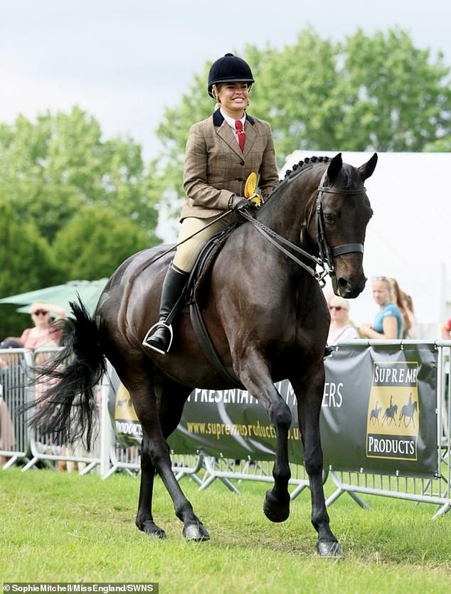 An award-winning equestrian has swapped life in the stables for the glitz and glamour of the catwalk after reaching the Miss England final