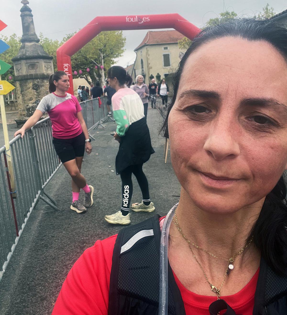 Catherine Saba à l’arrivée des Foulées du Madiran au début du mois d’octobre.