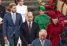 Prince Harry, Duke of Sussex, Meghan, Duchess of Sussex, Prince William, Duke of Cambridge, Catherine, Duchess of Cambridge and Prince Charles, Prince of Wales attend the Commonwealth Day Service 2020 