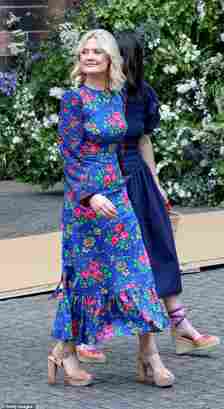 Most of the female guests at the ceremony in Chester wore dresses - including plenty of those floral prints that were supposed to have been retired