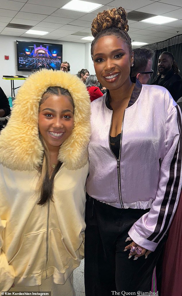 And on Sunday, the mother-of-four uploaded more behind-the-scenes snaps on her Instagram stories, including one where North was seen with Jennifer Hudson