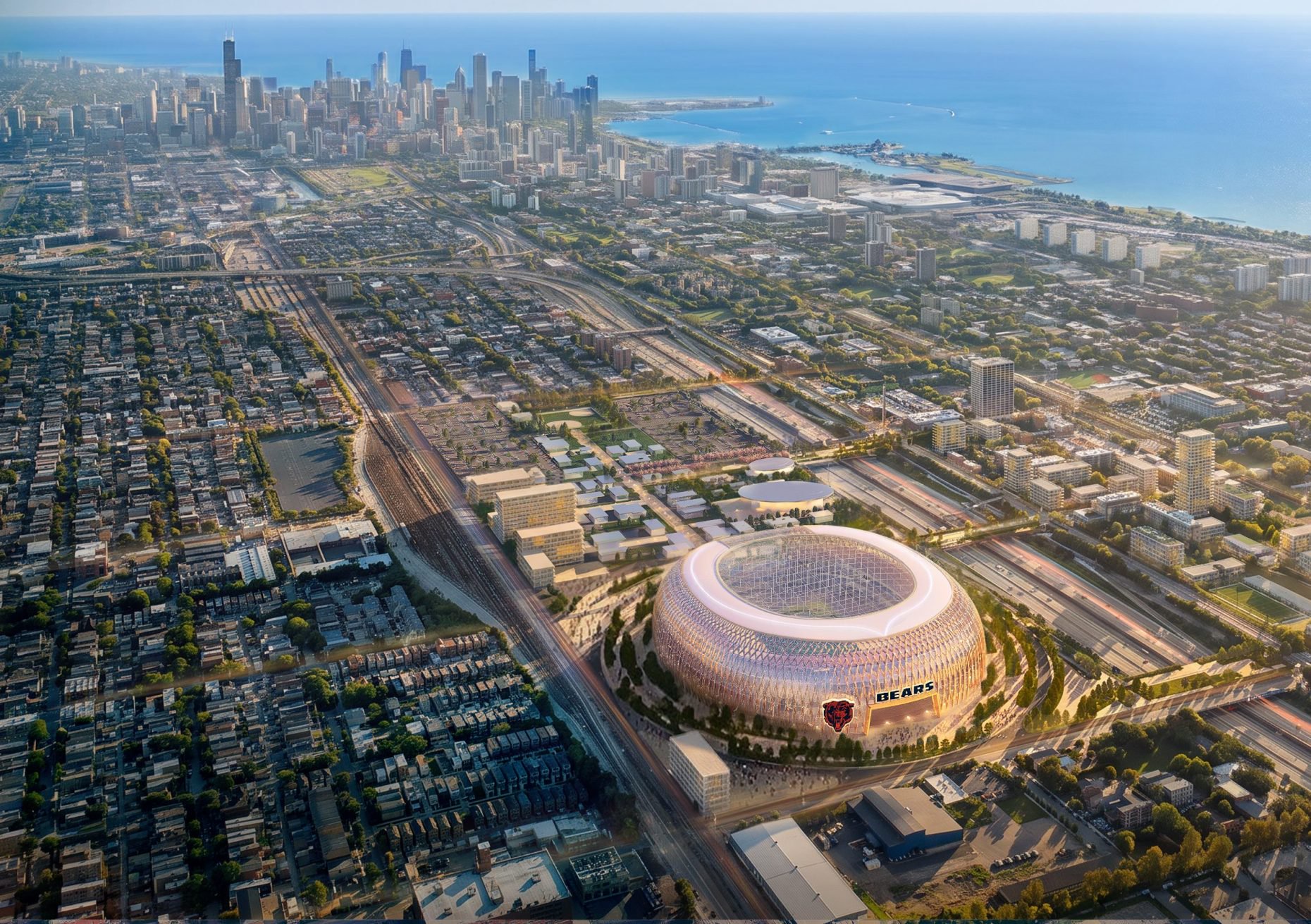 An artist's rendering from Chicago architecture firm Skidmore, Owings &...