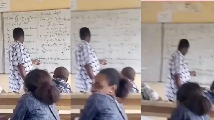 Embarrassing moment as University lecturer is unable to solve difficult Maths problem he gave students [Video]