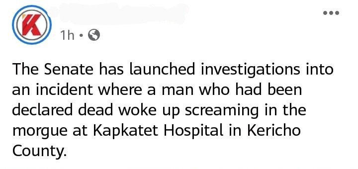 Man who had been declared dead wakes up screaming after a mortuary man accidentally cut him