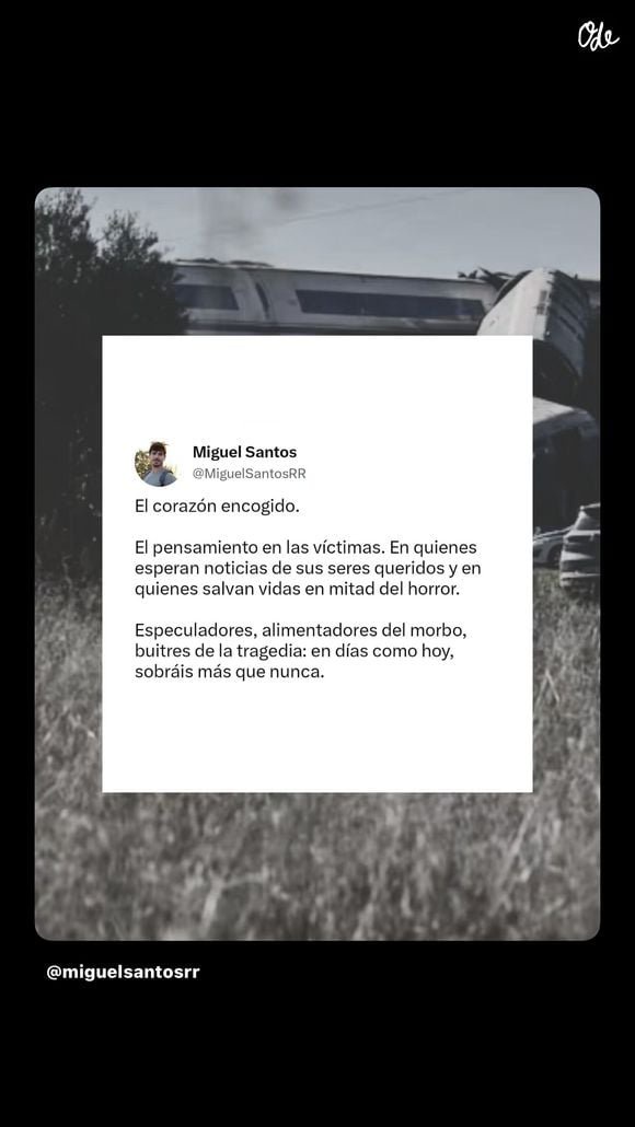 Publication d'Ester Exposito après le drame en Espagne