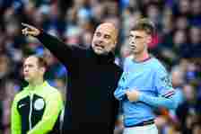 Man City boss Pep Guardiola (L)  has revealed why he sold the attacker