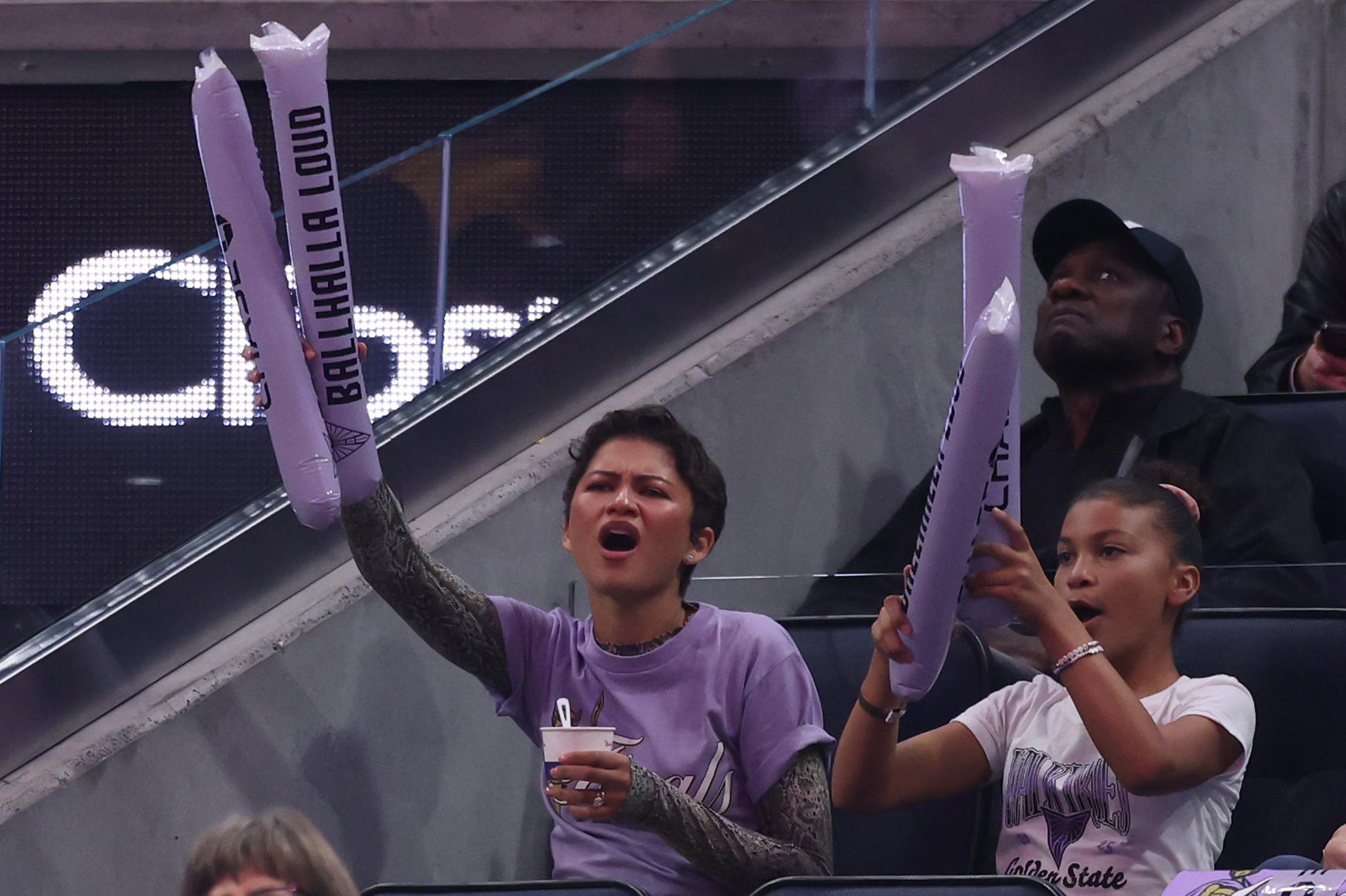 Zendaya attending game five of the WNBA Finals between the Golden State Valkyries and the Atlanta Dream.