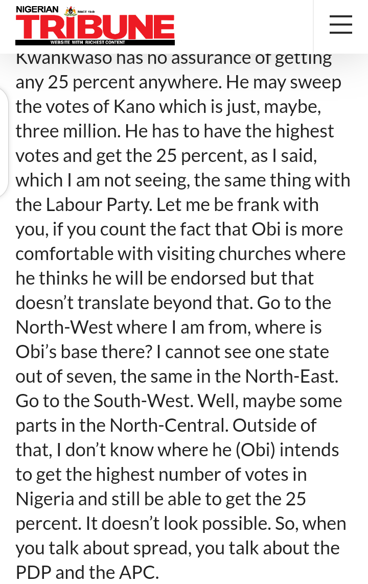 Go To The North-West Where I Am From, Where Is Peter Obi's Base There? - Hon. Ali Gaiya