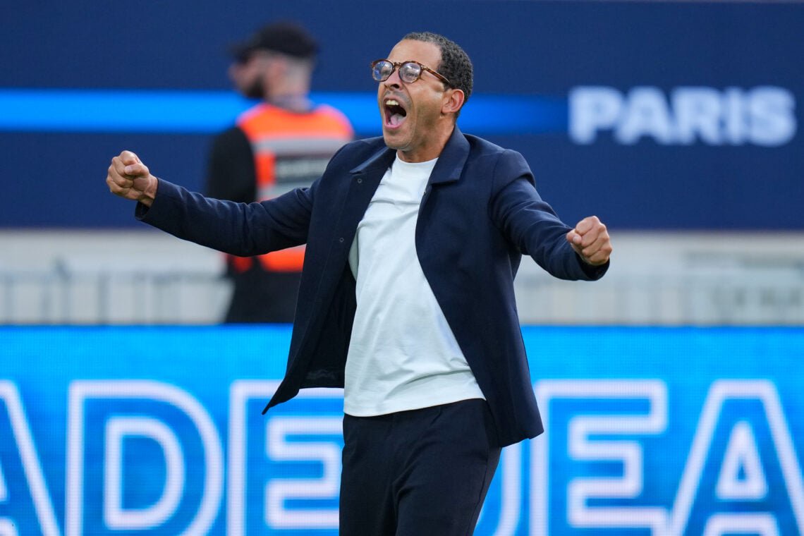 Liam Rosenior, Head coach of Paris FC celebrates victory at full-time following the Ligue 1 McDonald's 2026/27 match between Paris FC and Racing Club de Strasbourg Alsace