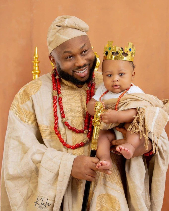 Photos: Tonto Dikeh's ex-husband, Churchill, and his wife Rosy finally shows off their newborn son