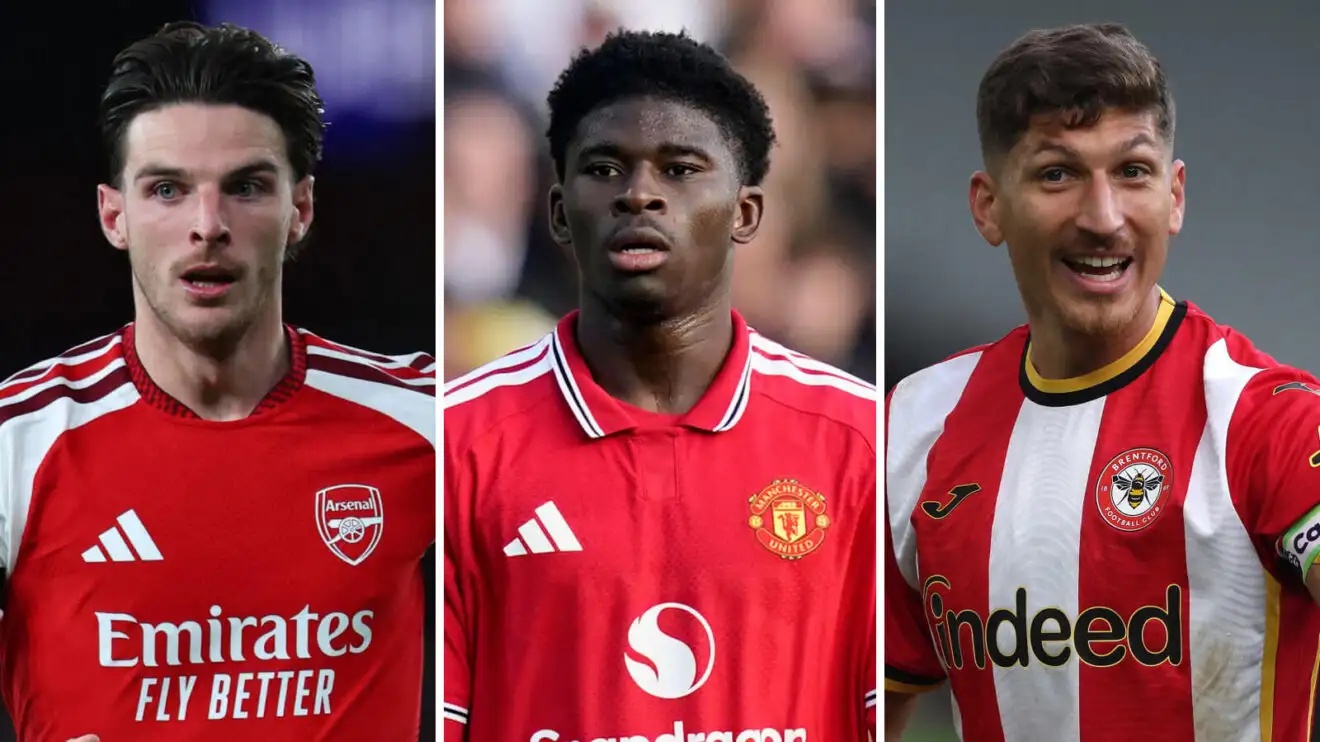 Premier League scrappers Declan Rice, Carlos Baleba and Vitaly Janelt.