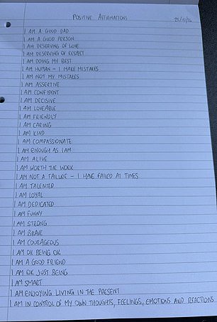The second page lists 32 positive affirmations with which to start the day