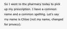 Pharmacist Misspells Commonly Used Name, Gets Mad At The Name’s Owner