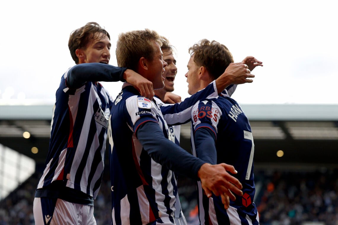 Aune Heggebo and his teammates celebrate - West Bromwich Albion v Blackburn Rovers - Sky Bet Championship 2026/27