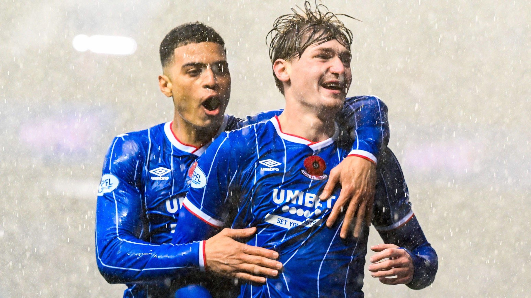 Kevin Kelsy scores for Rangers against St Johnstone