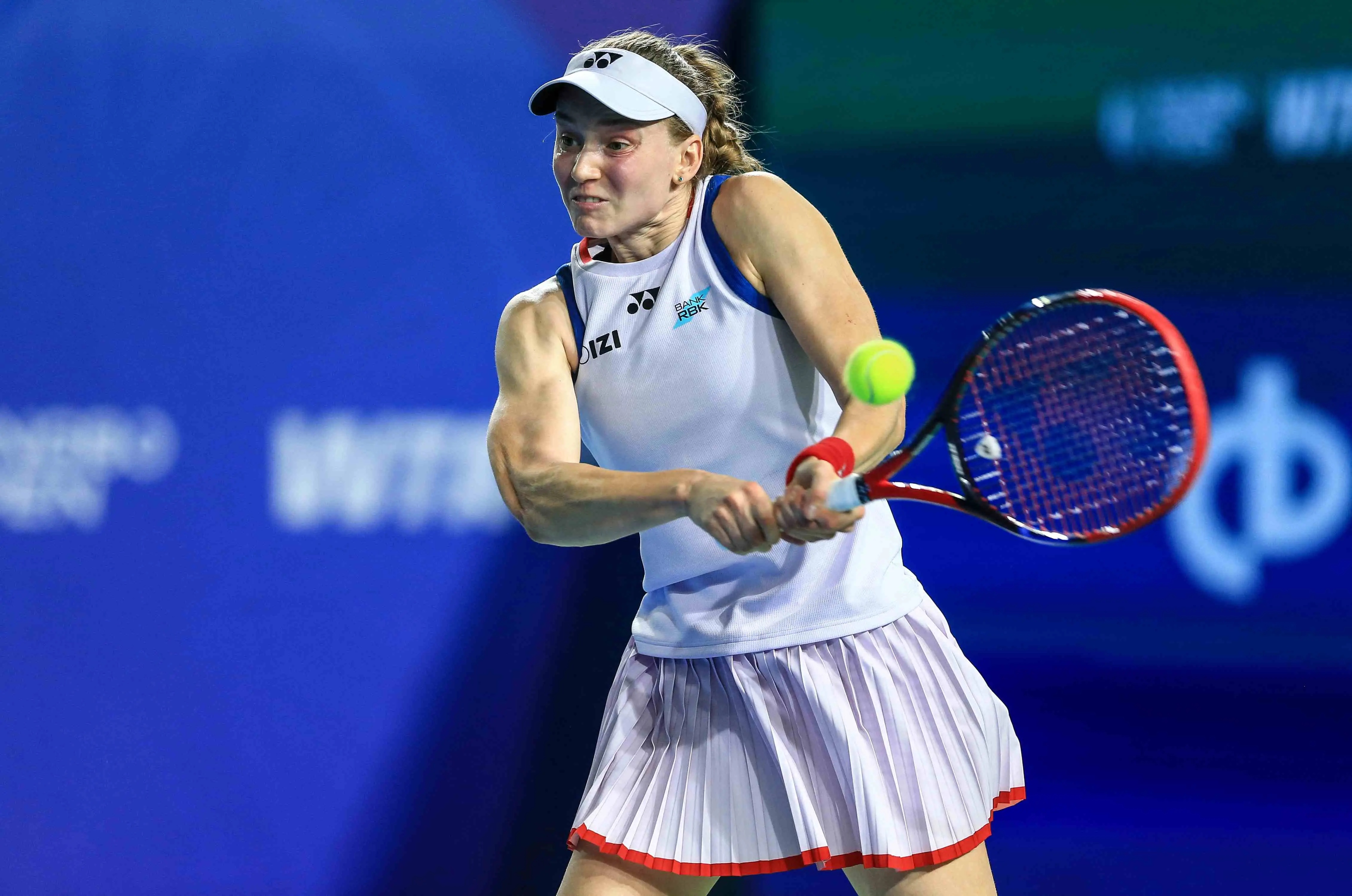 Kazakhstan's Elena Rybakina hits a return to Canada's Leylah Fernandez during their women's singles final match at the Ningbo Open tennis tournament in Ningbo, China's eastern Zhejiang province on October 25, 2026