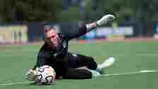 Robin Olsen of Aston Villa in action during a training session on July 28, 2023 in Washington, DC.