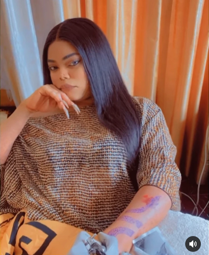 Forming Sexy In Pain - Bobrisky Says As He Shows Off His New Tattoo (Photos/Video)