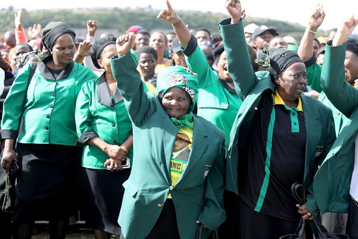 ANCWL members sing during an election campaign. File photo.