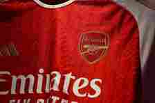 A detailed view of an Arsenal jersey