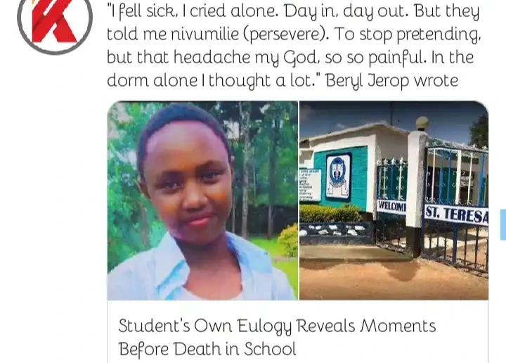 'I know I will d!e' - Beautiful Girl's last words before dying in school