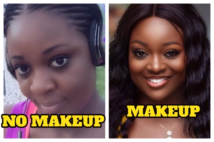 Pictures of Female celebrities with and without makeups (photos)