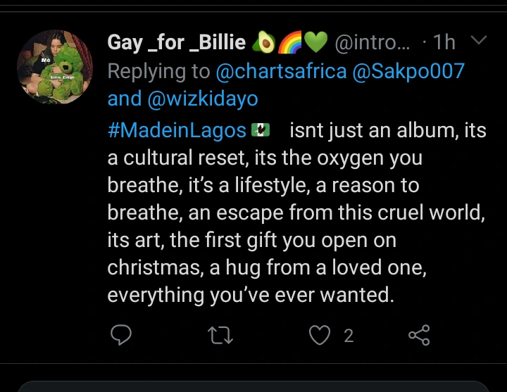 Album - Fans React As Wizkid’s Made In Lagos Album Displaces Ariana Grande, Drake, Eminem And Other Albums On UK Chart 6e32fe5582455ccd2896573ca85d956b?quality=uhq&format=webp&resize=720