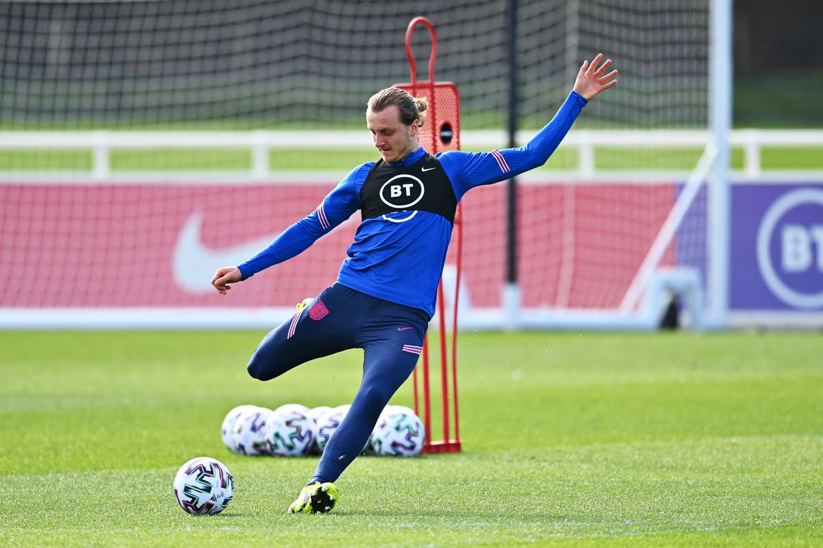 Ben Wilmot training with England under-21s