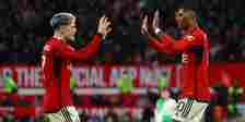 Manchester United's Alejandro Garnacho and Marcus Rashford celebrate